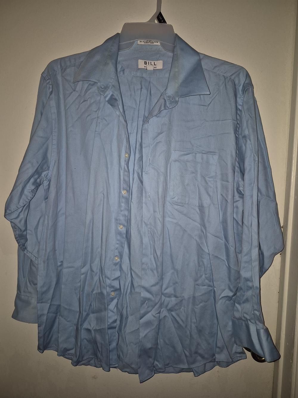 bill blass Light Blue Men's Dress Shirt with Pocket